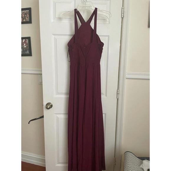 Maxi Bridesmaid Dress- Burgundy- LIKE NEW! - Picture 3 of 3